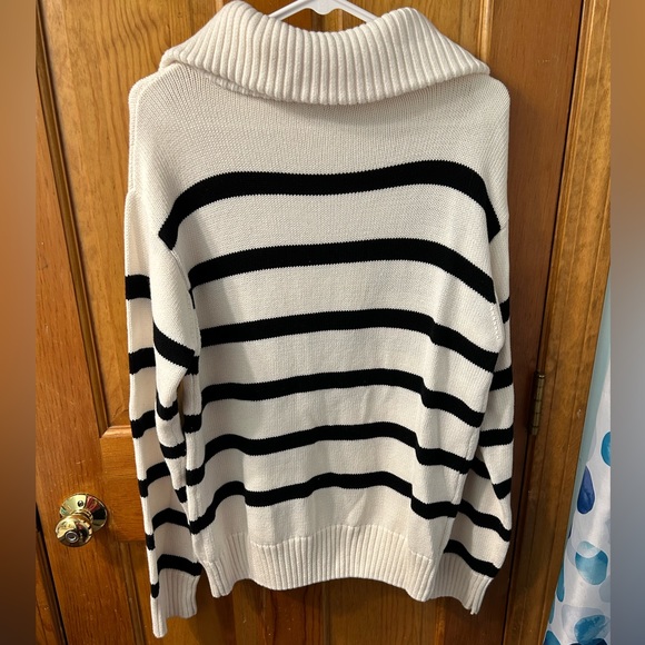 The English Factory - Striped Knit Zip Pullover - Picture 4 of 5